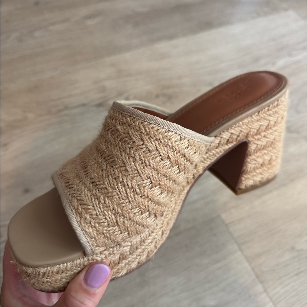 Elegant Tan Woven Women's Heels